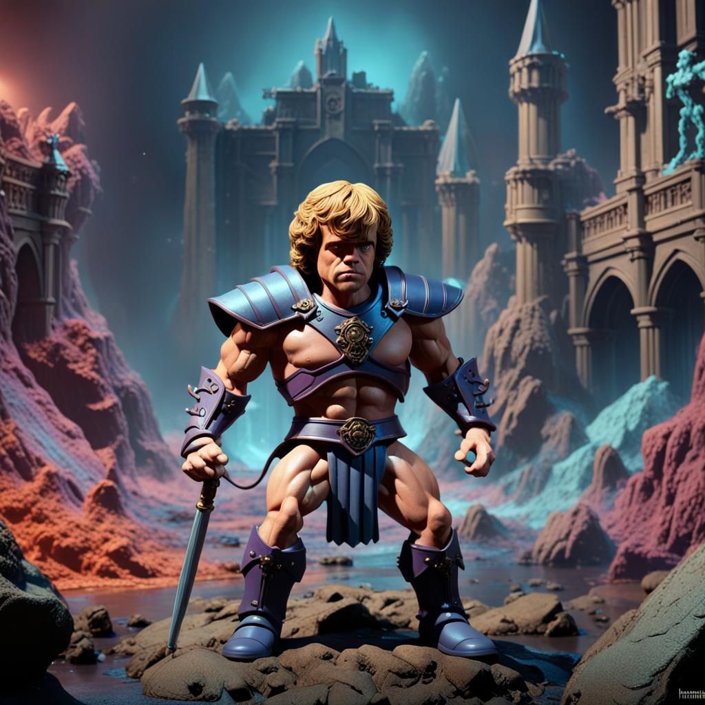 Tyrion Lannister as an action figure "Masters of the universe", 1980s