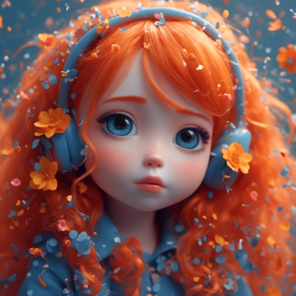 Anime Character with Orange Hair and Blue Eyes