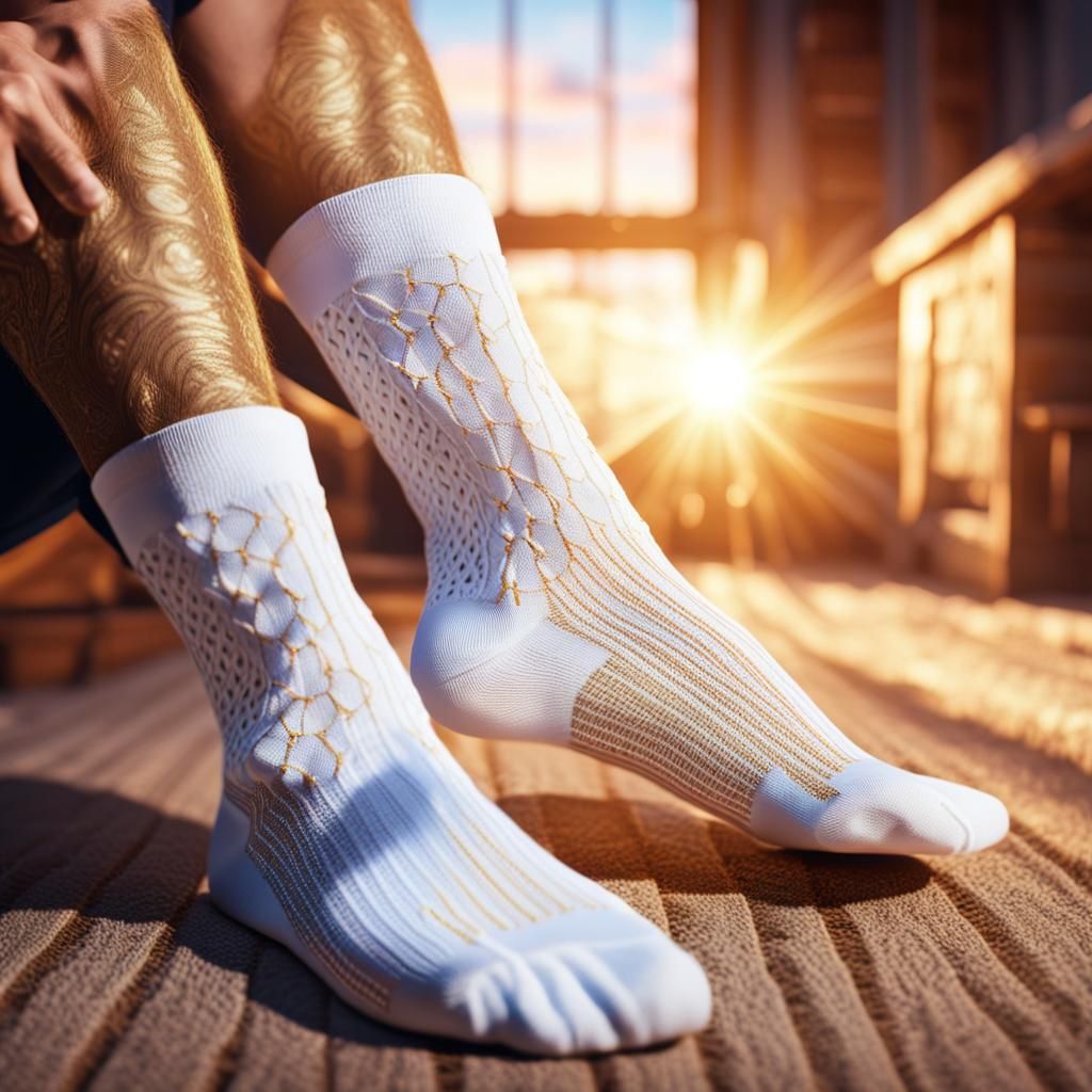 Handmade Cotton Socks in Detailed Fantasy Painting