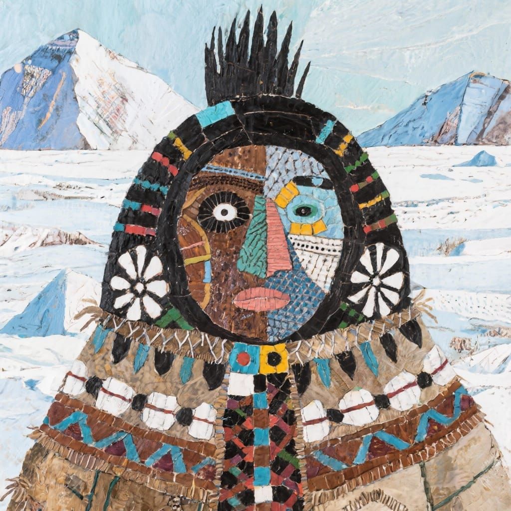 Inuit Mythology Mixed Media Art