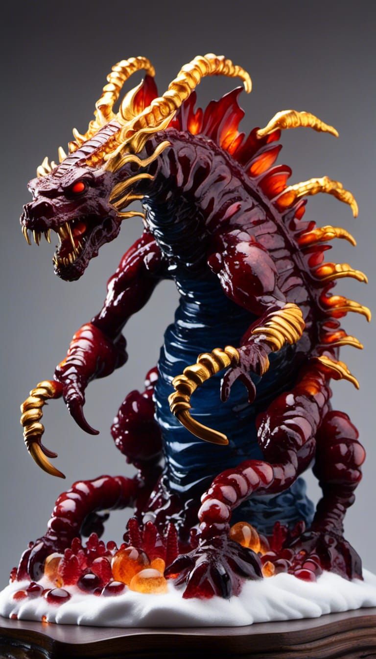Mountain-Scale Undead Kaiju Centipede in Amber Blizzard