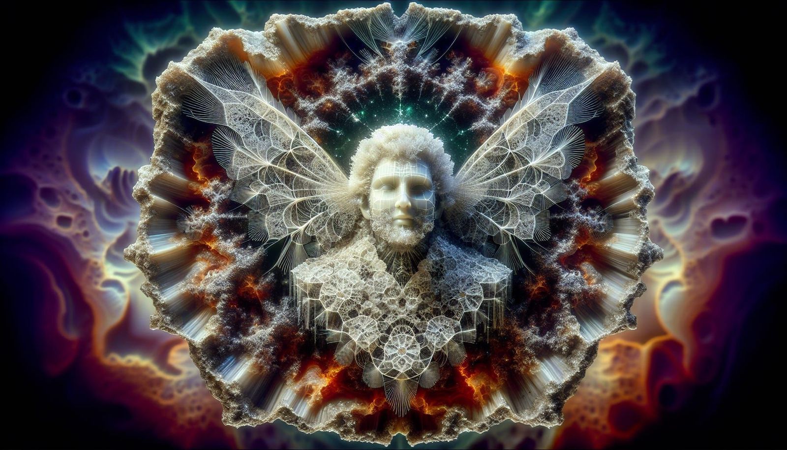 Living Angel Mask in Automatism Style