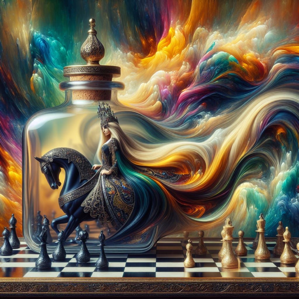 Persian Woman with Ship in a Bottle, Post-Impressionism