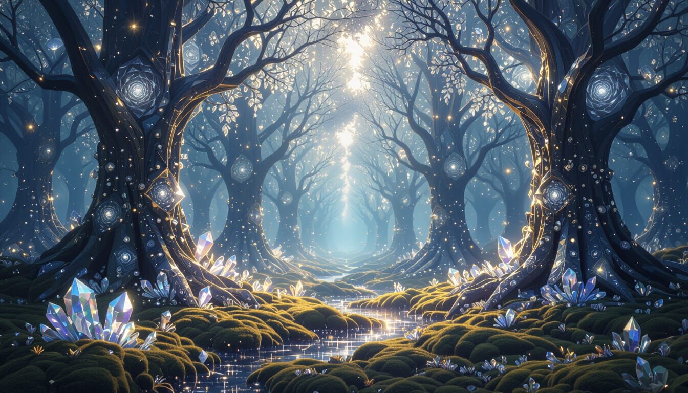 Crystal Forest of Infinite Fractal Patterns