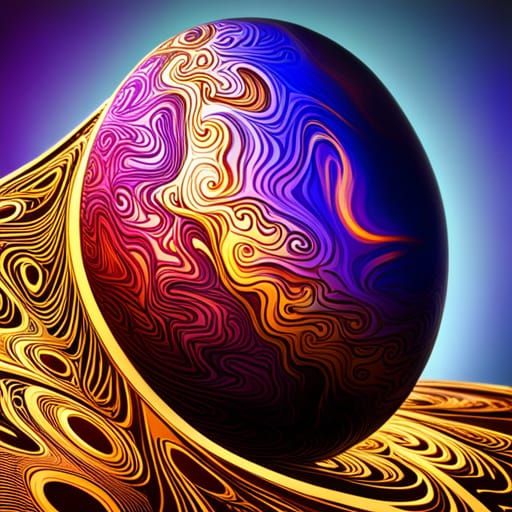 Fractal Easter Egg: Hyperrealistic Splash Art