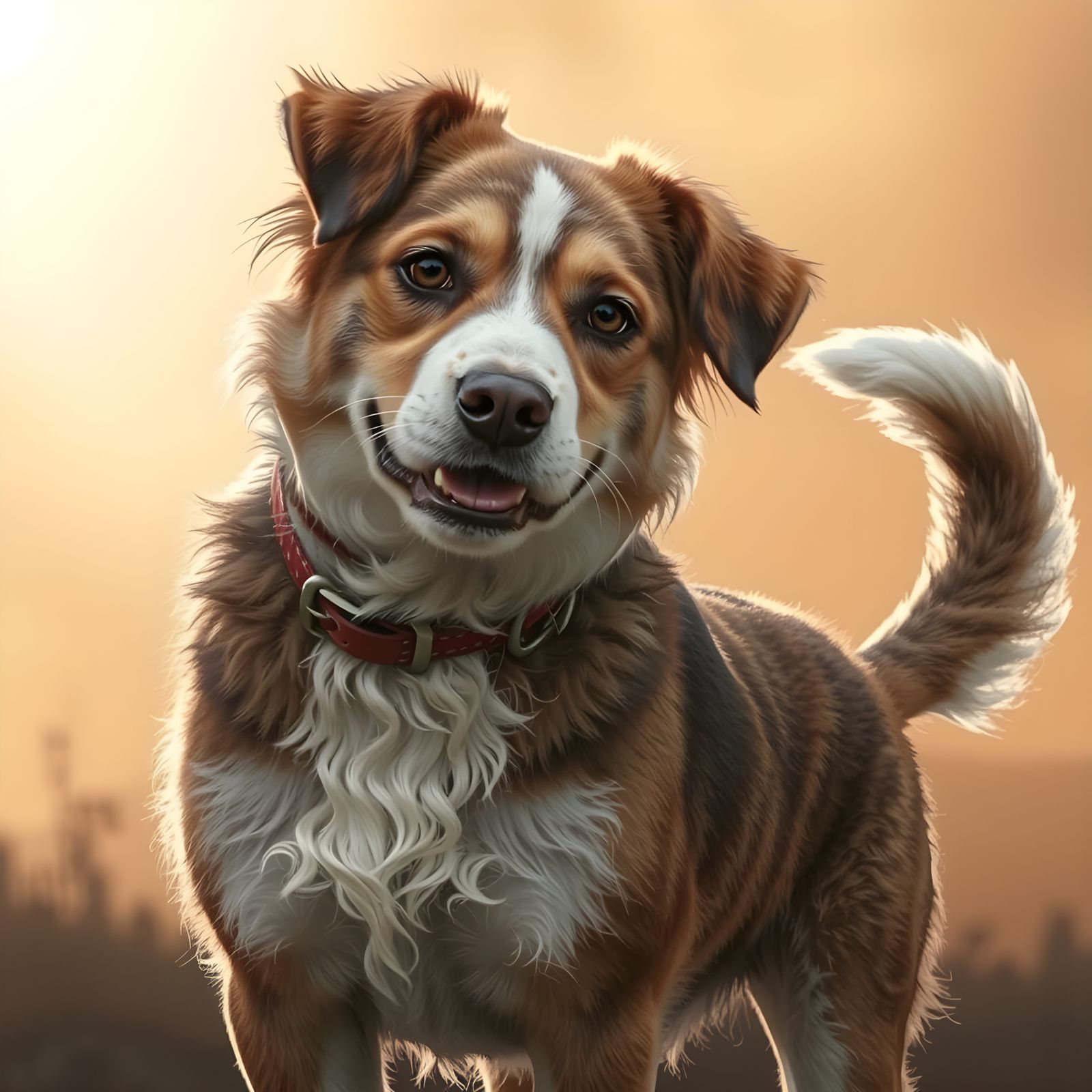 Photorealistic Portrait of a Friendly Mutt