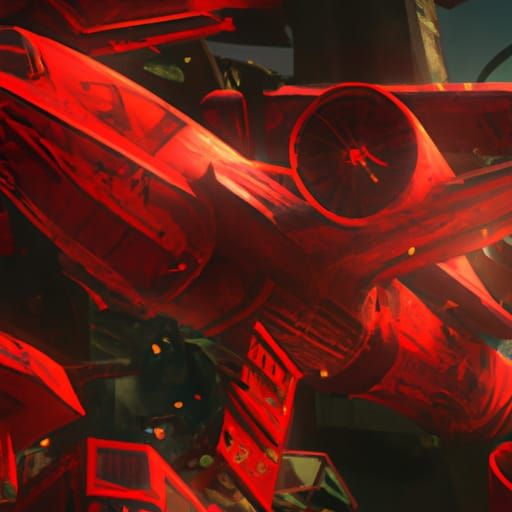 Fantastical Red Planes Concept Art in Deep Color