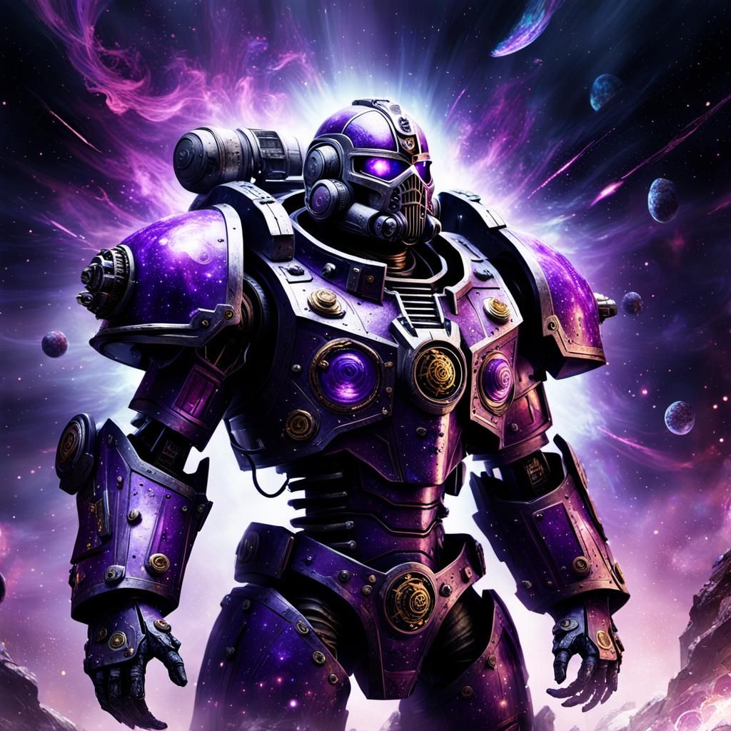 Warhammer 40k Chaos Space Marine Obliterator; Purple