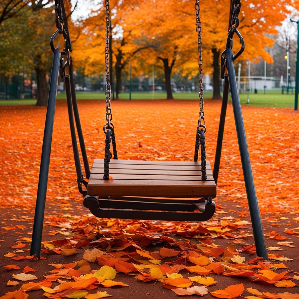 Desolate Autumn Playground at Dusk