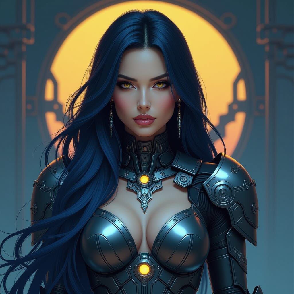 A striking, high-contrast photograph of a captivating femme ...