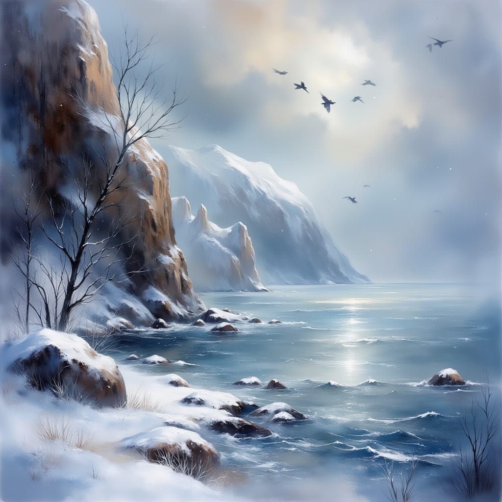 Scottish Winter Seascape Digital Matte Painting