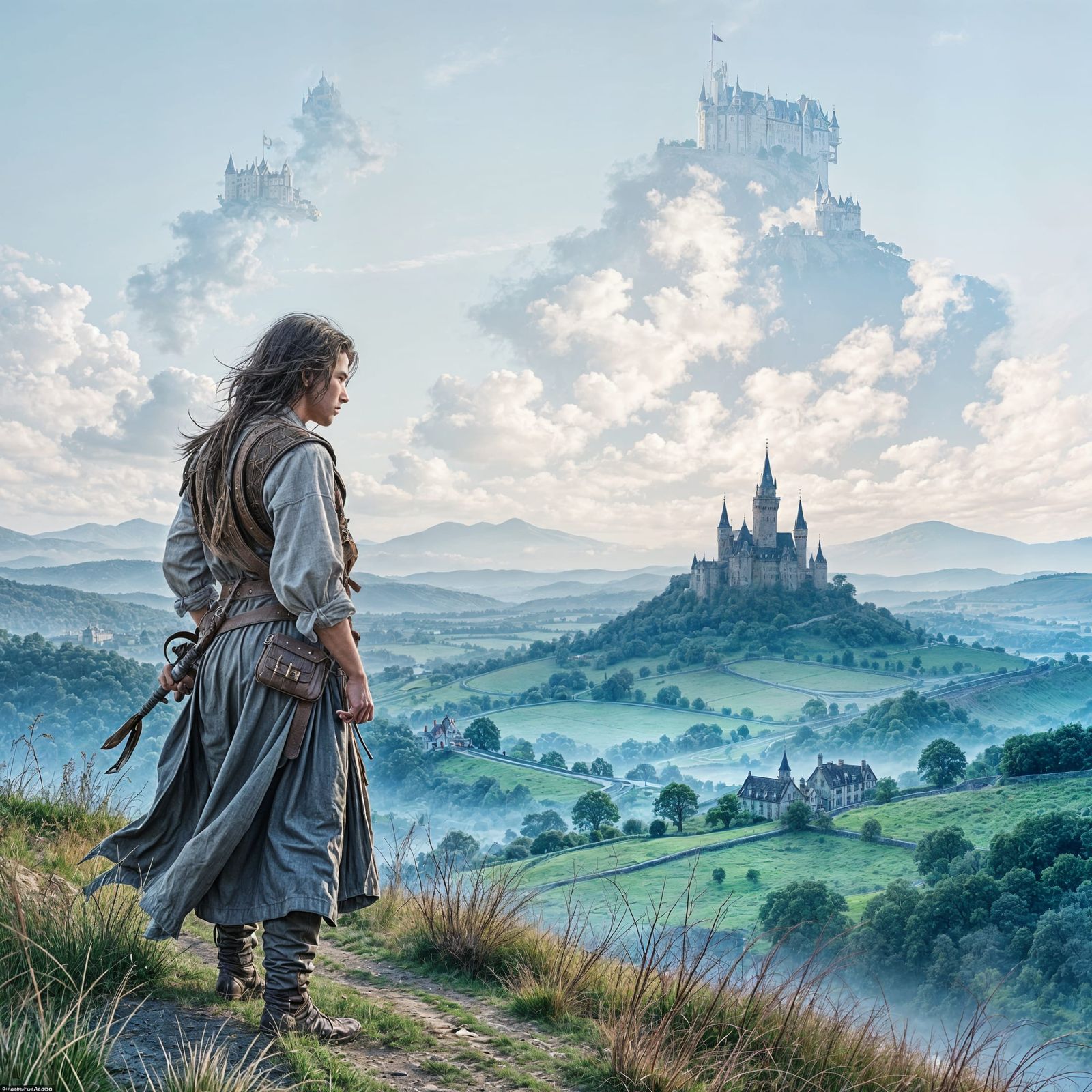 Nostalgic Landscape of Blue Remembered Hills