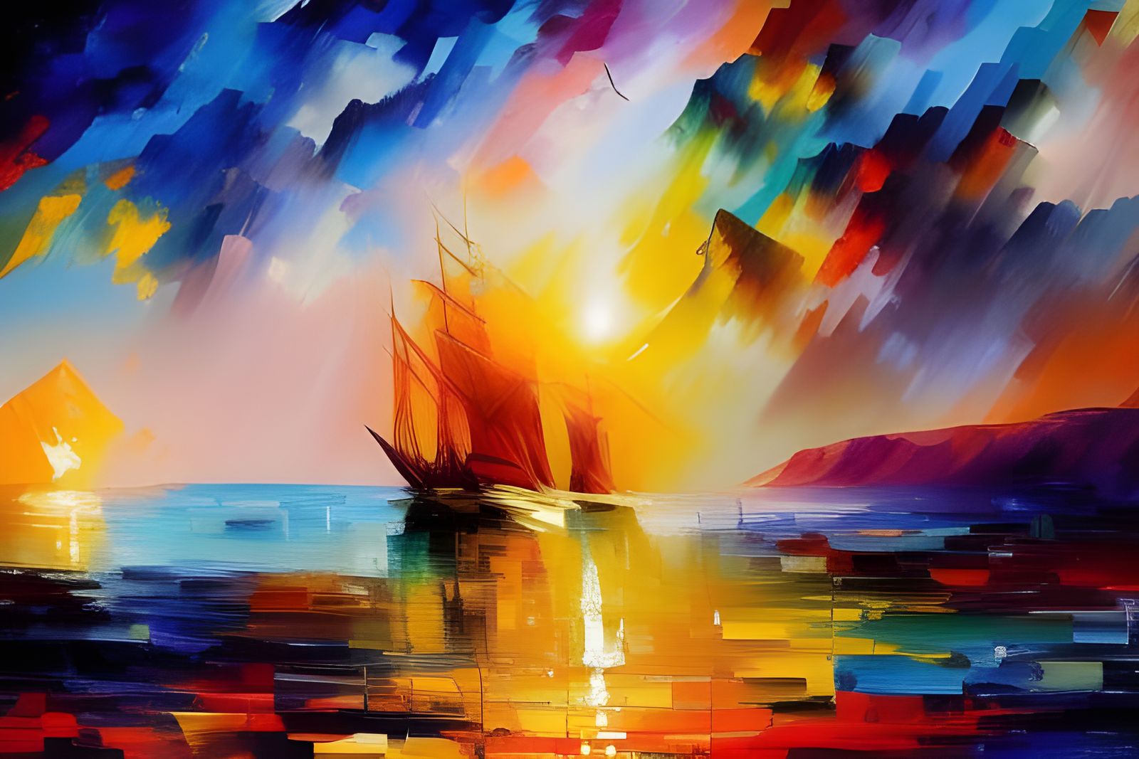 Whale Breaching Ruined New York: Fantasy Art