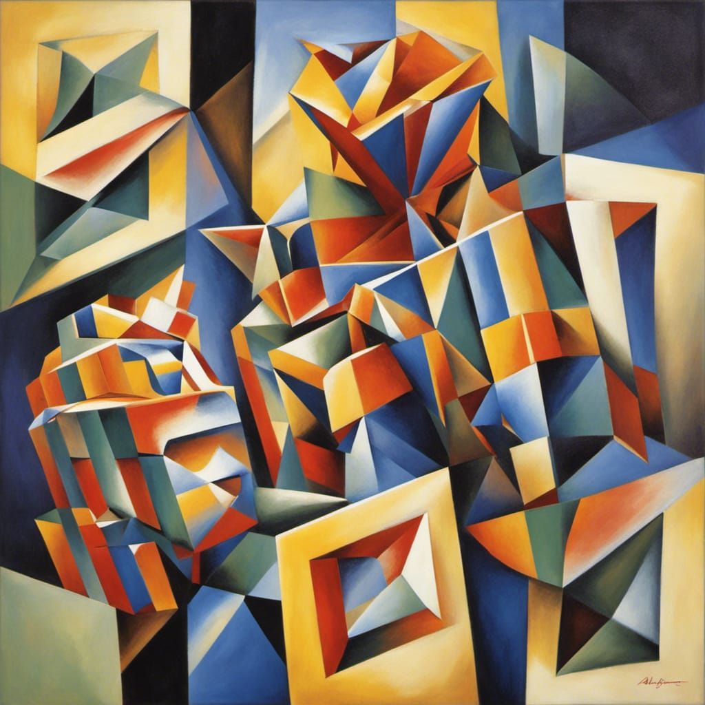 Clockpunk Rubik's Cubes in Abstract Cubism Style