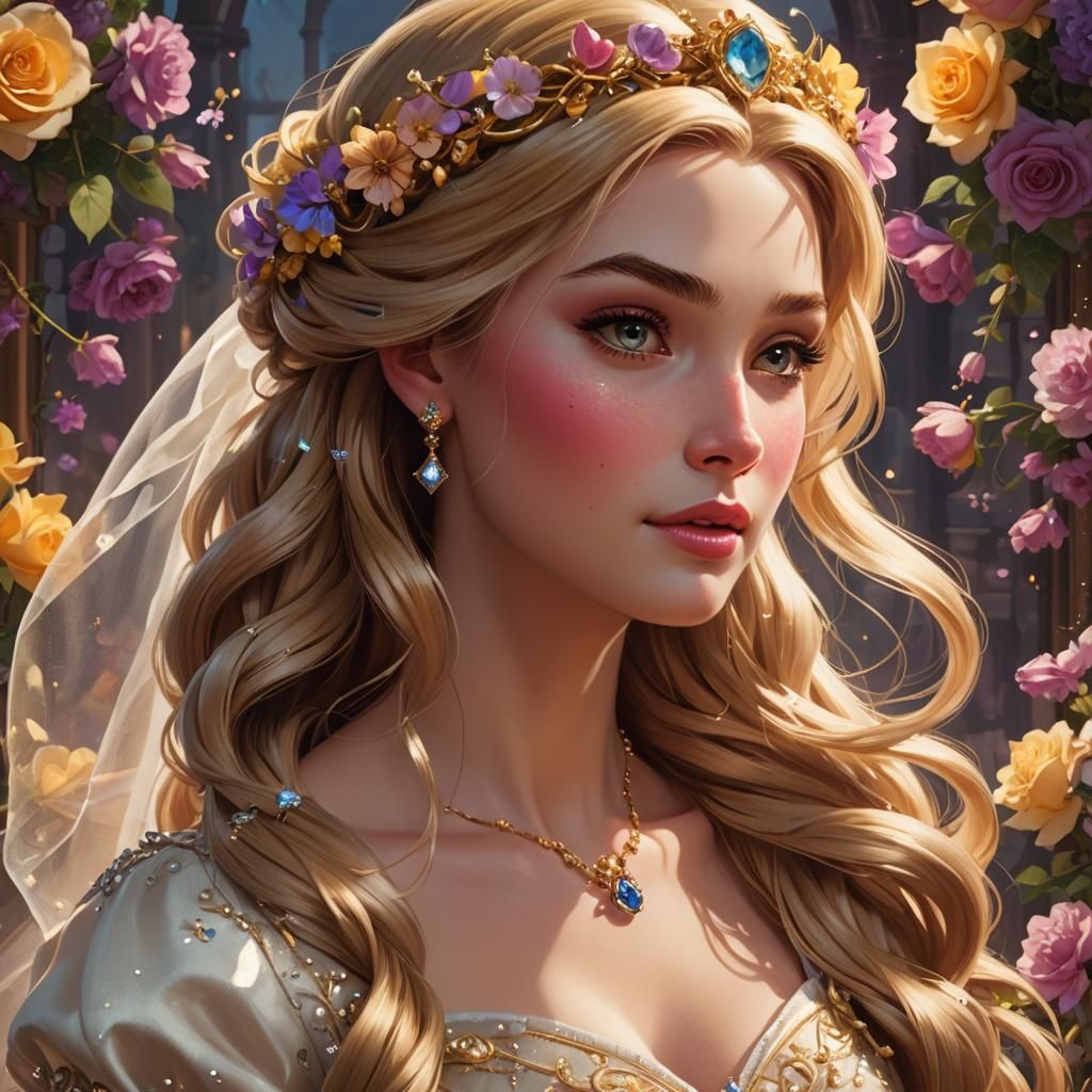 Princess Rapunzel Glamour Art Wedding Portrait