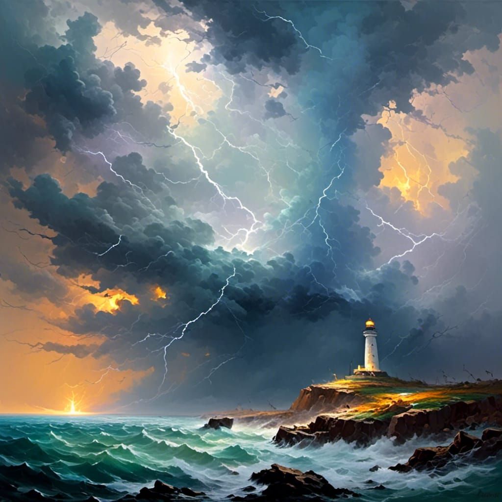 Lyrical Abstraction: Lightning Storm at Sea