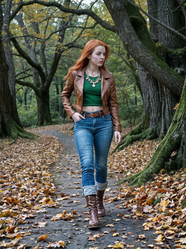 Earthy Elf in Autumn Forest, Whimsical Art