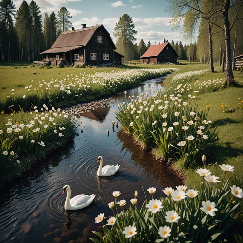 Rustic Finnish Countryside in Bloom
