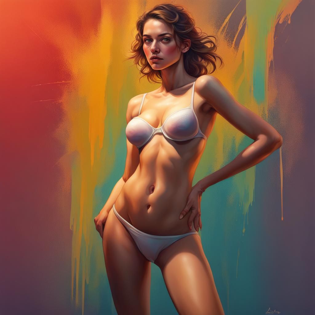 Hyperrealistic Portrait of a Woman in Splash Art Style