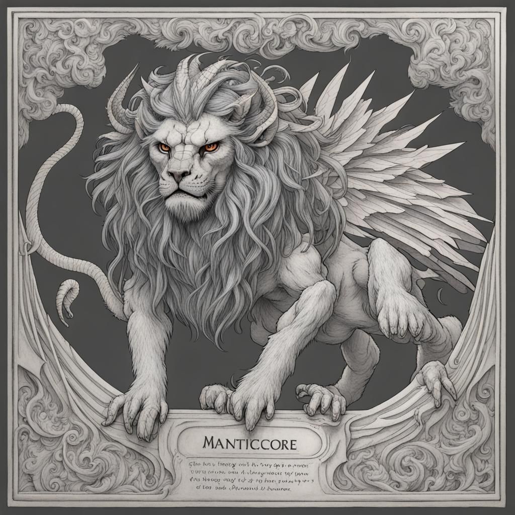 Detailed Manticore Illustration