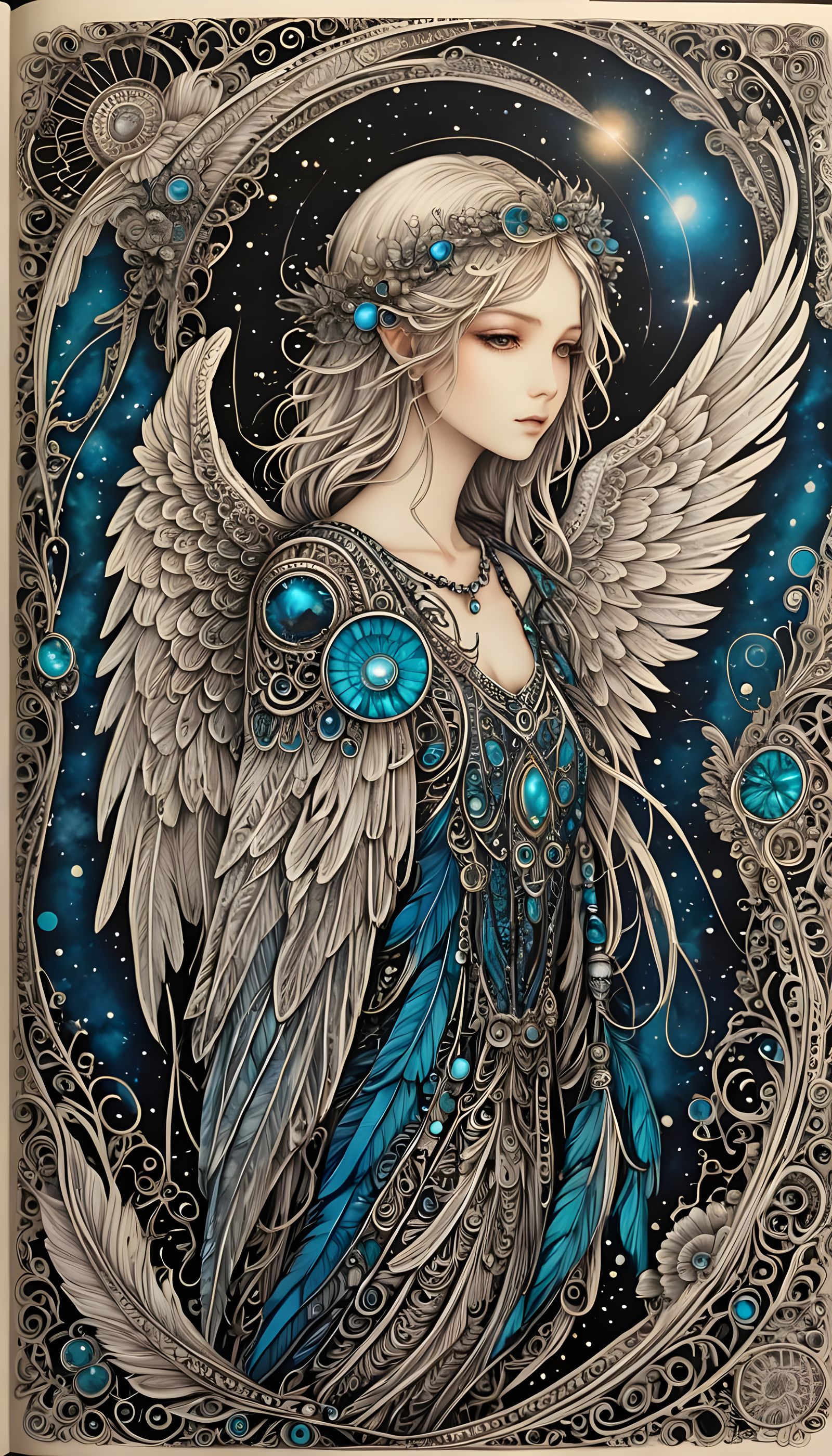 Bioluminescent Zentangle Angel Sanctuary