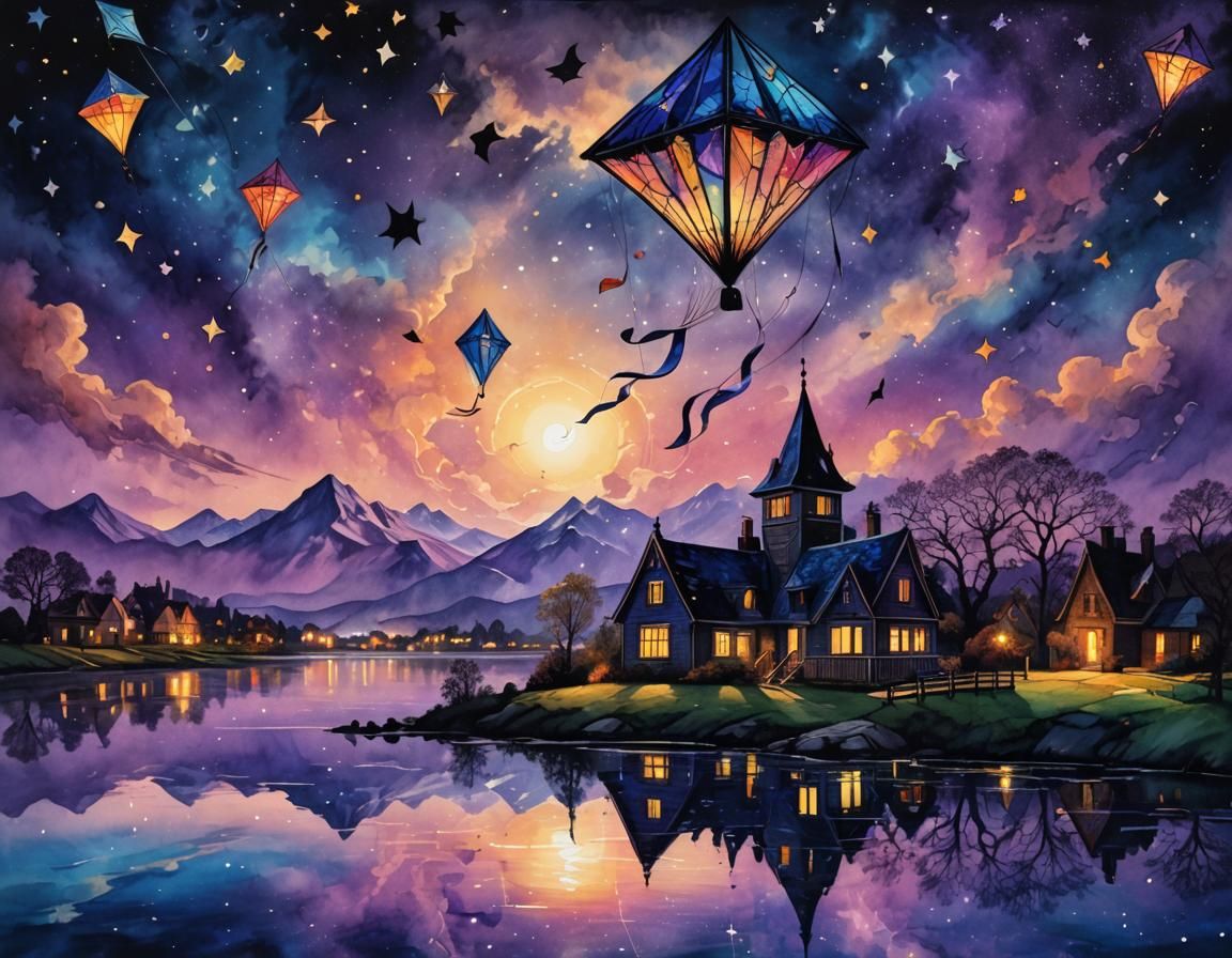 Kite Flying at Night