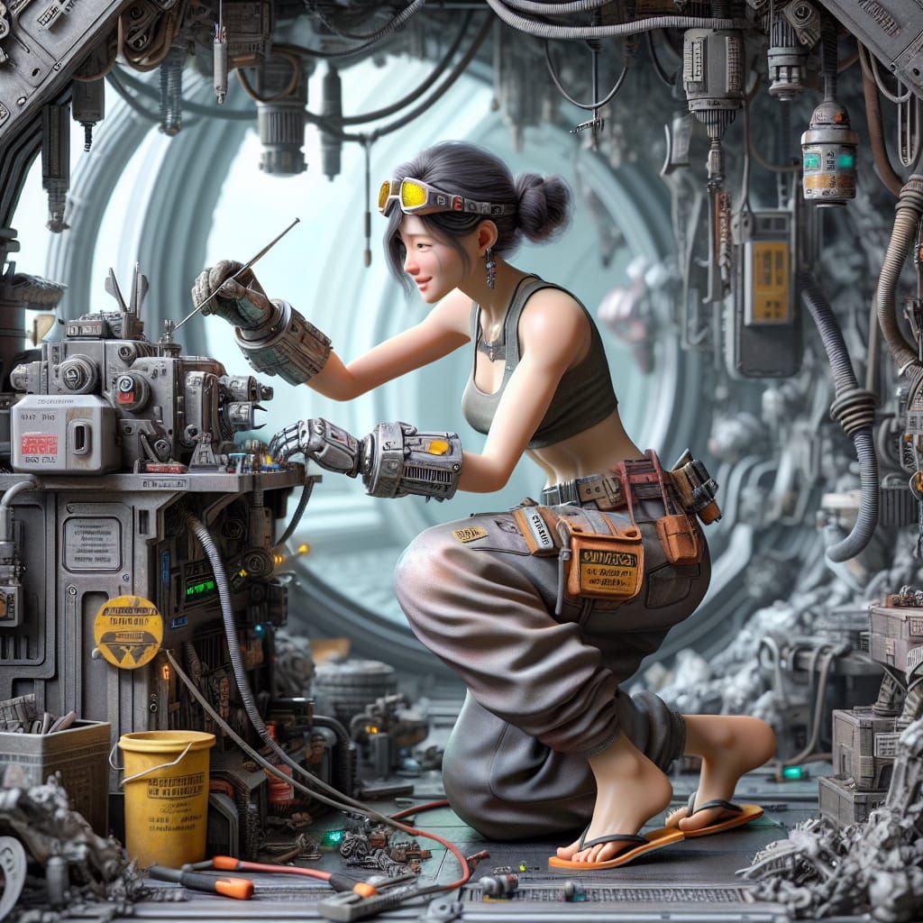 Action Figure - Space Machinist at work