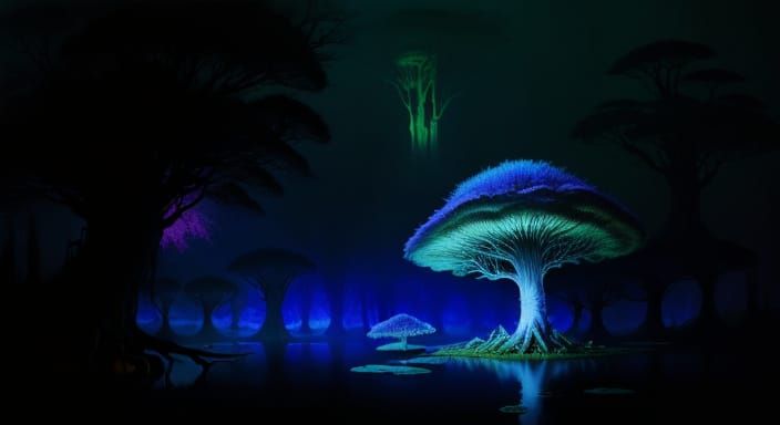 Alien Forest Treehouse by Red River: Digital Art