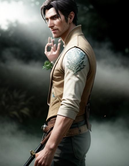 Handsome Cultivator in a Fantastical Garden