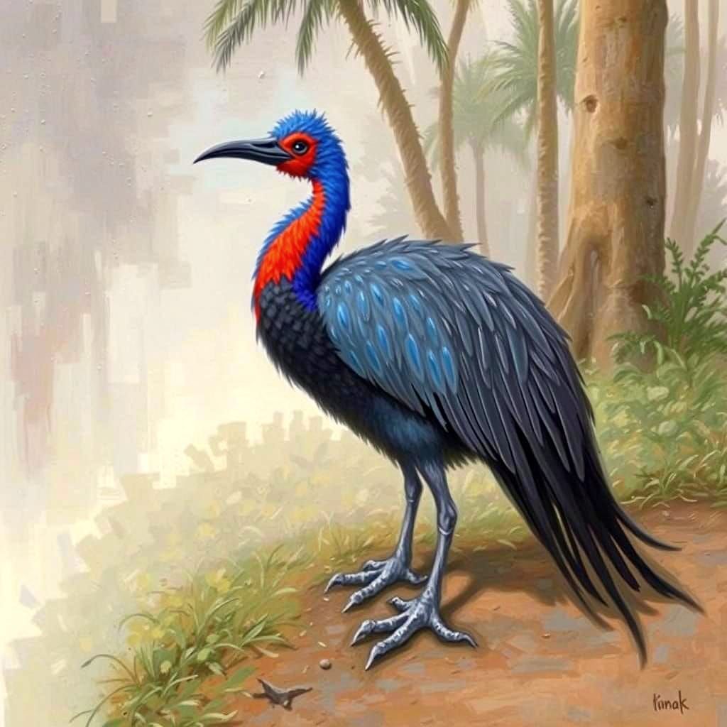 Mystical Figure at Dreamlike Lake in Surreal Oil Painting