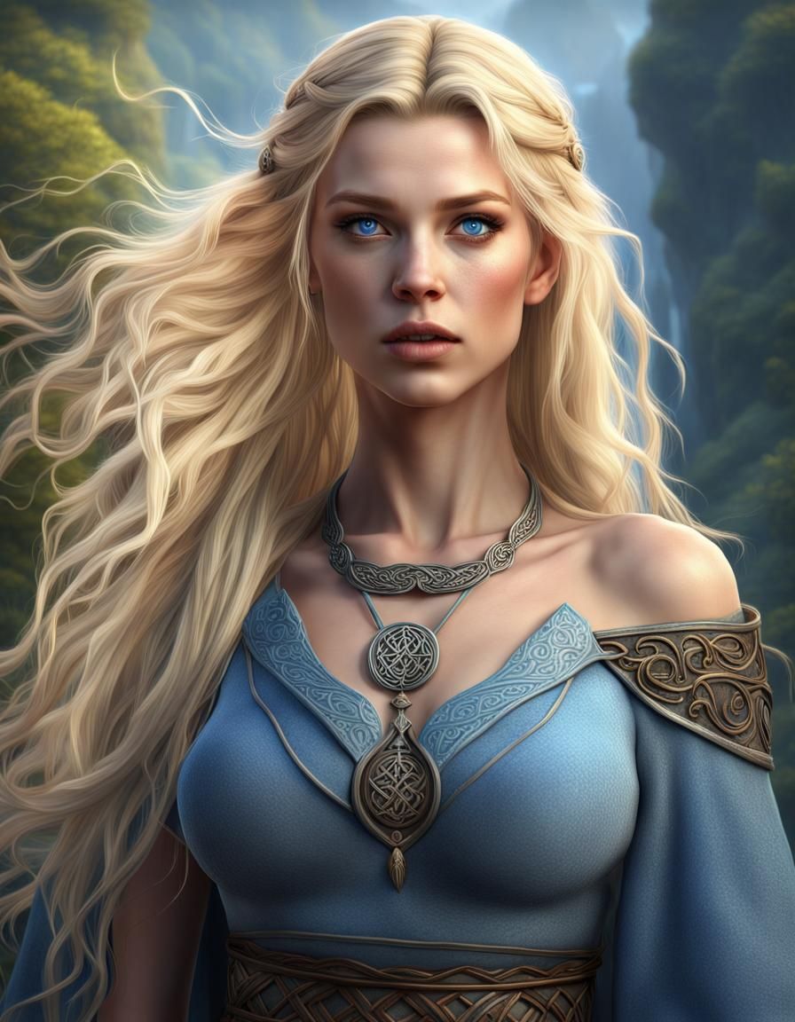 Detailed Digital Art of a Celtic Princess