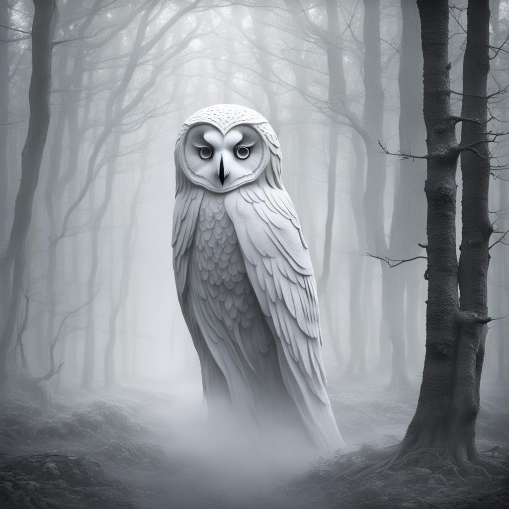 Ethereal Forest Spirit with Owl Companion