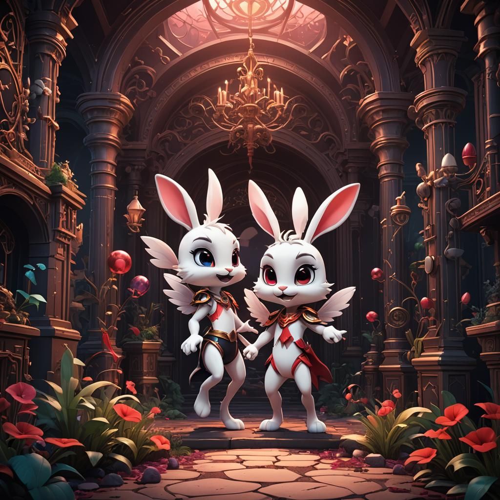 Rabbit Cherub in Hazbin Hotel Style