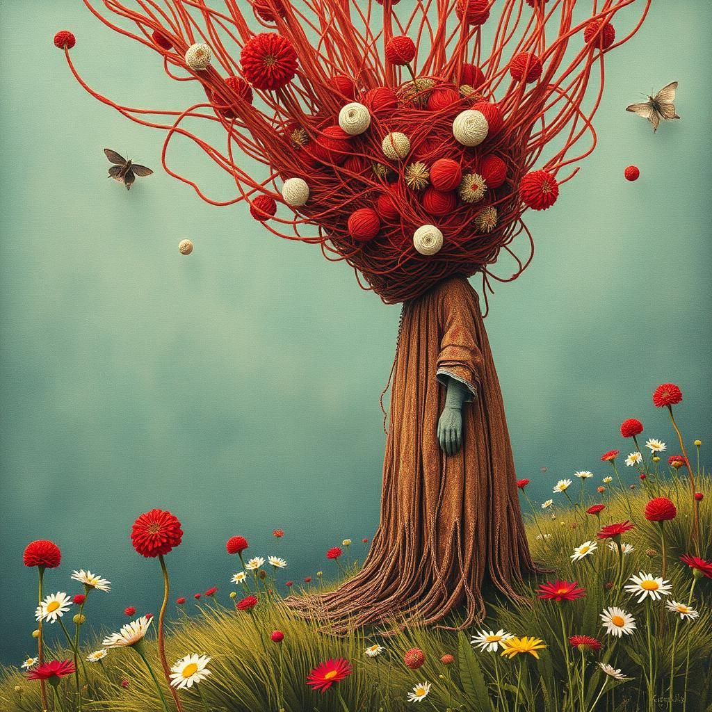 Yarn Bomb Haberdashery in Mixed Media Print