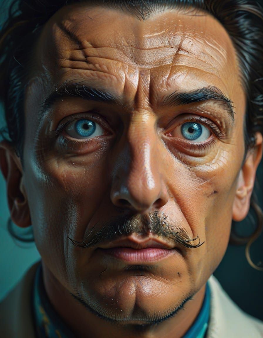 Surreal Portrait of Dreaming Eyes in Vibrant Colors