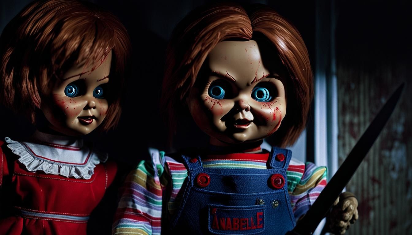 Demonic Annabelle Doll Stabs Chucky in Liminal Space