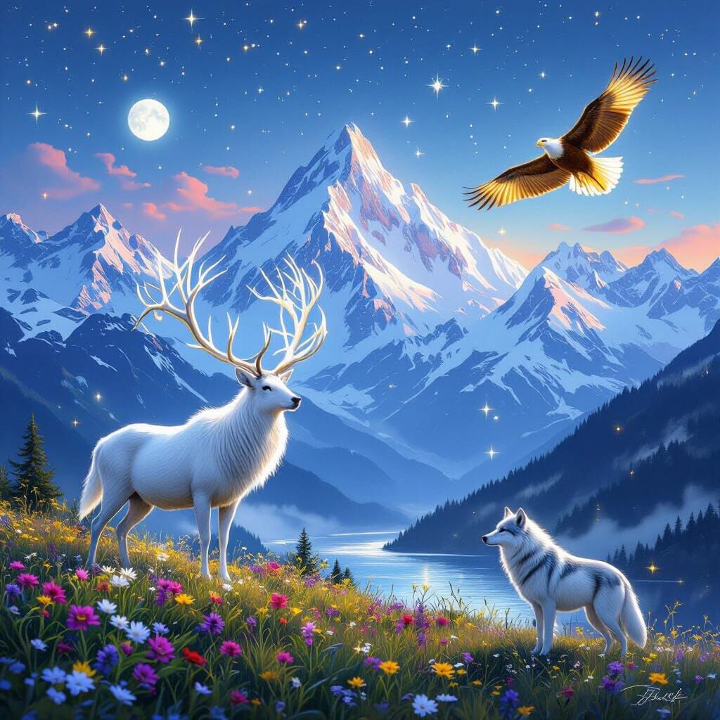 Guardian Spirits of the Swiss Alps in Cinematic Fantasy Art