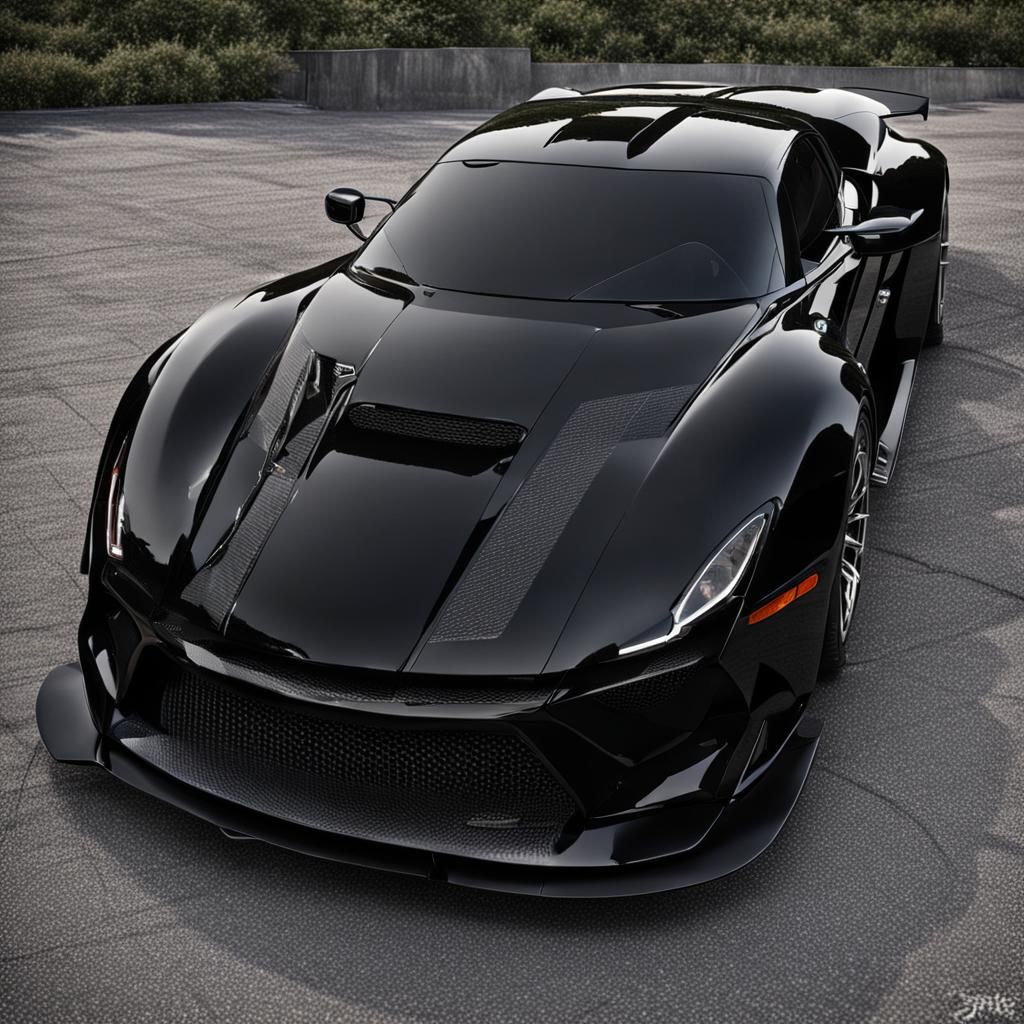 Sleek Black Sports Car: AI Generated Image