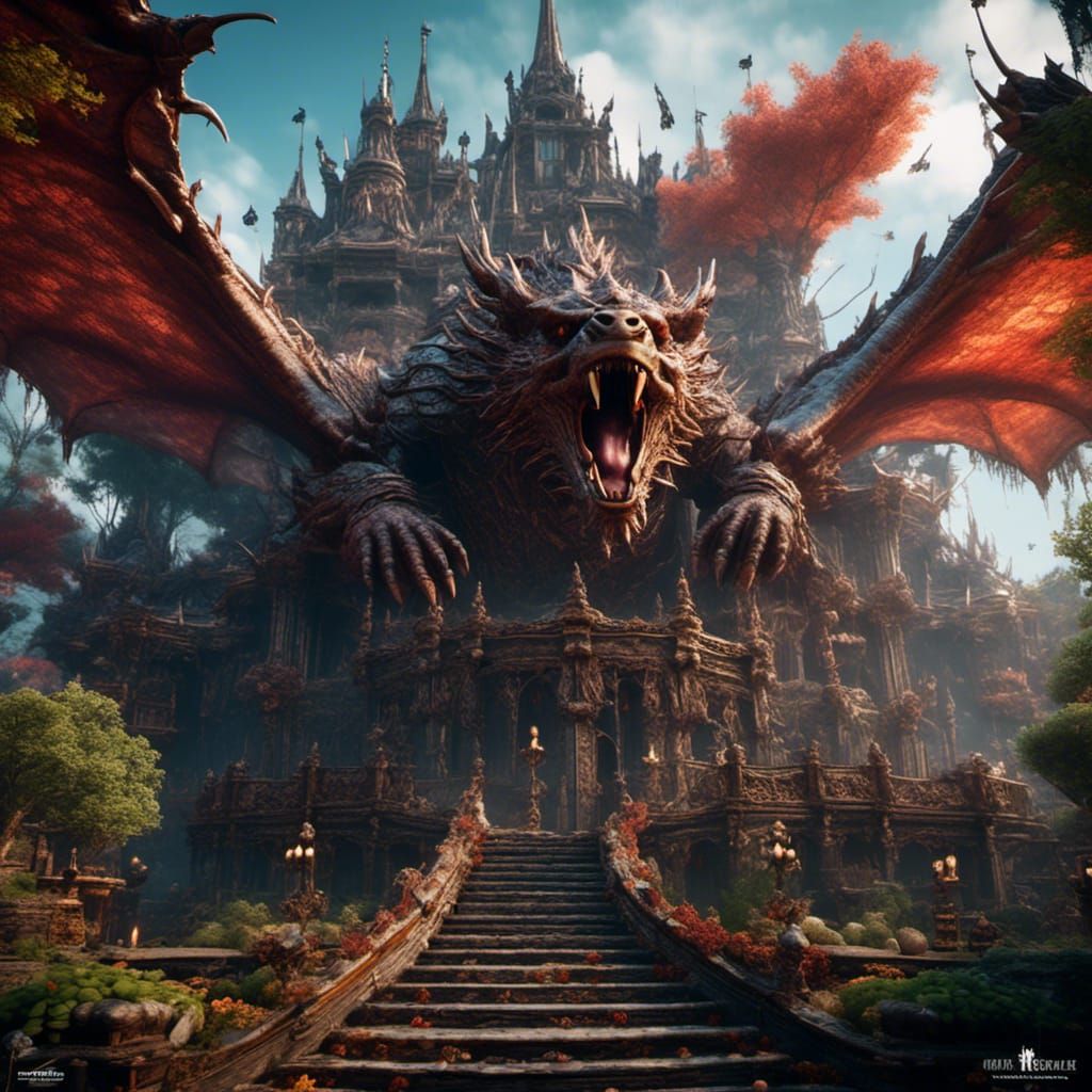 Fantastical Morphotropic Dragon in Detailed Matte Painting