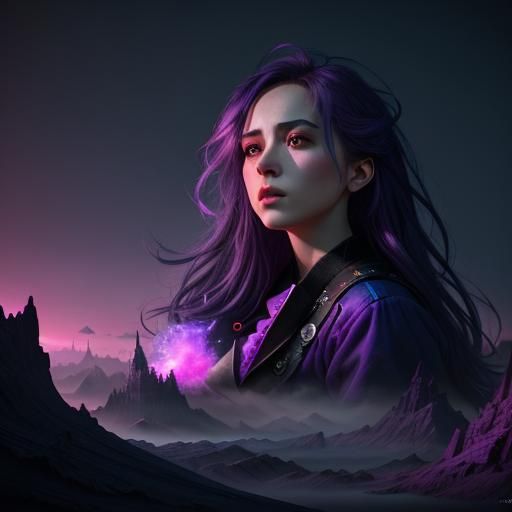 Fantastical Creation in Purple, Blue, and Pink