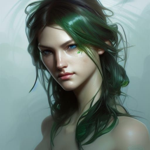 Intricate Portrait of Green Eyes in Hyperdetailed Style