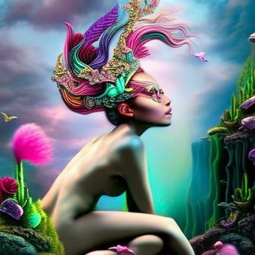 Maelstrom Mermaid Princess in Steampunk Rococo Style