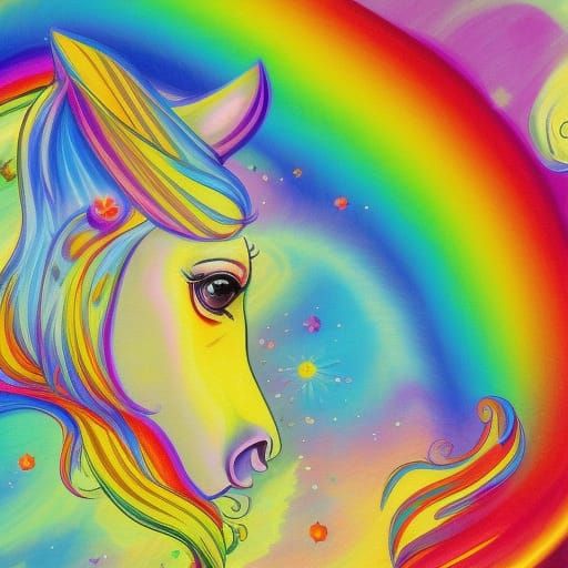 Rainbow Pony in Candyland: Holographic Cosmic Illustration