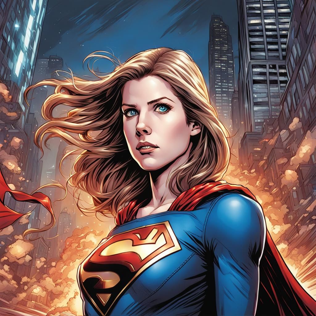 Anna Kendrick as Supergirl in Comic Book Style