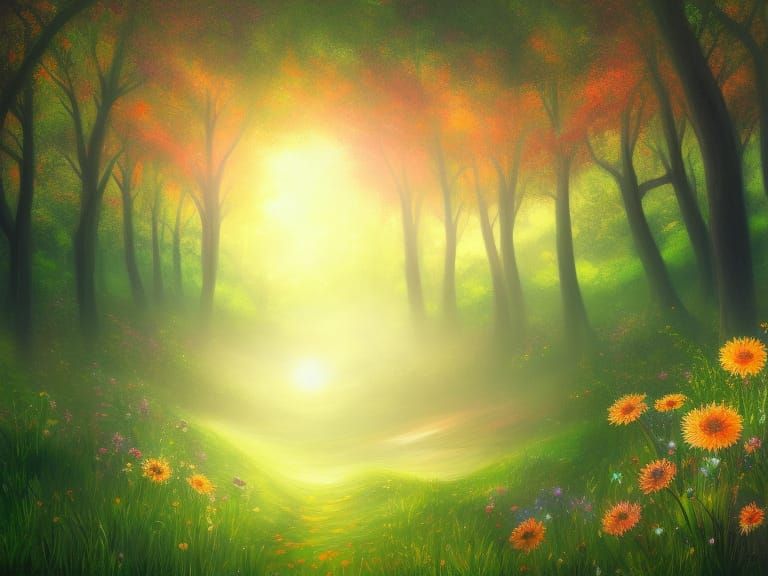 Ethereal Expressionist Landscape in Fairycore Style