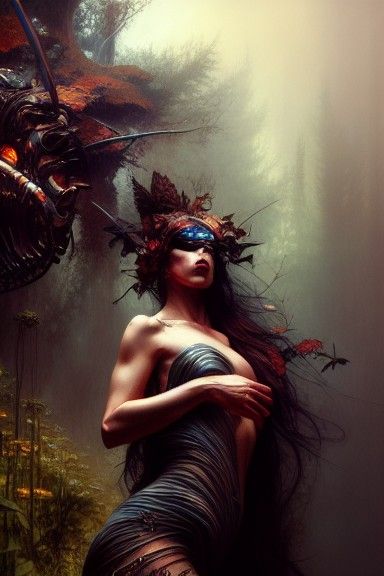 Hyperdetailed Scenic View with Glowing Edges