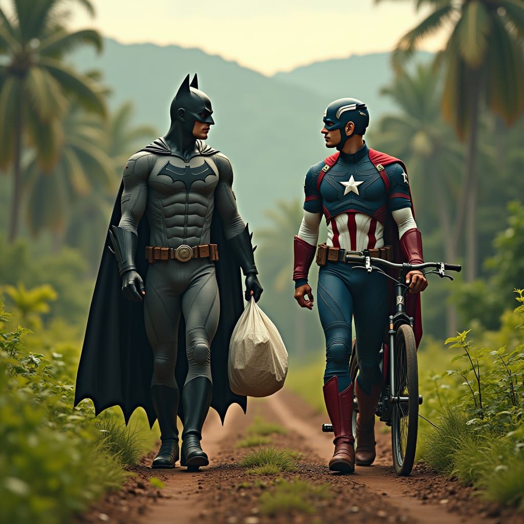 Batman and Captain America in Kerala