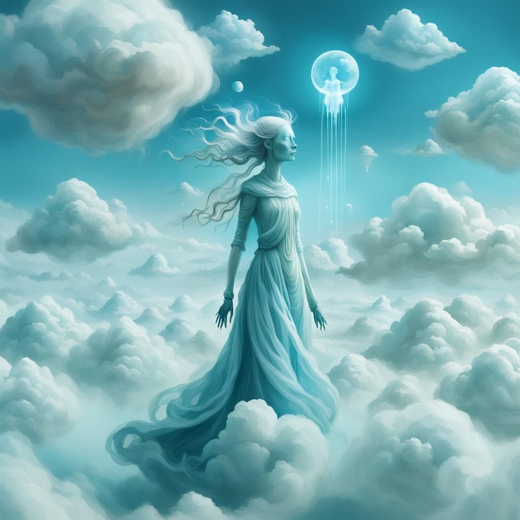 Ethereal Cloudwatcher Concept Art in High Fantasy Style
