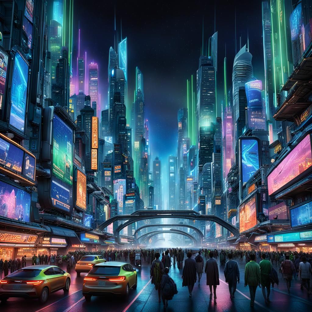 Neon Metropolis: A Cyberpunk Pop Art Cityscape
