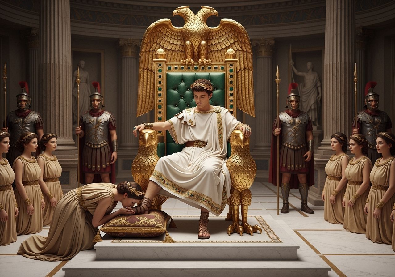 Emperor Nero on Jeweled Throne, Wide-Angle View